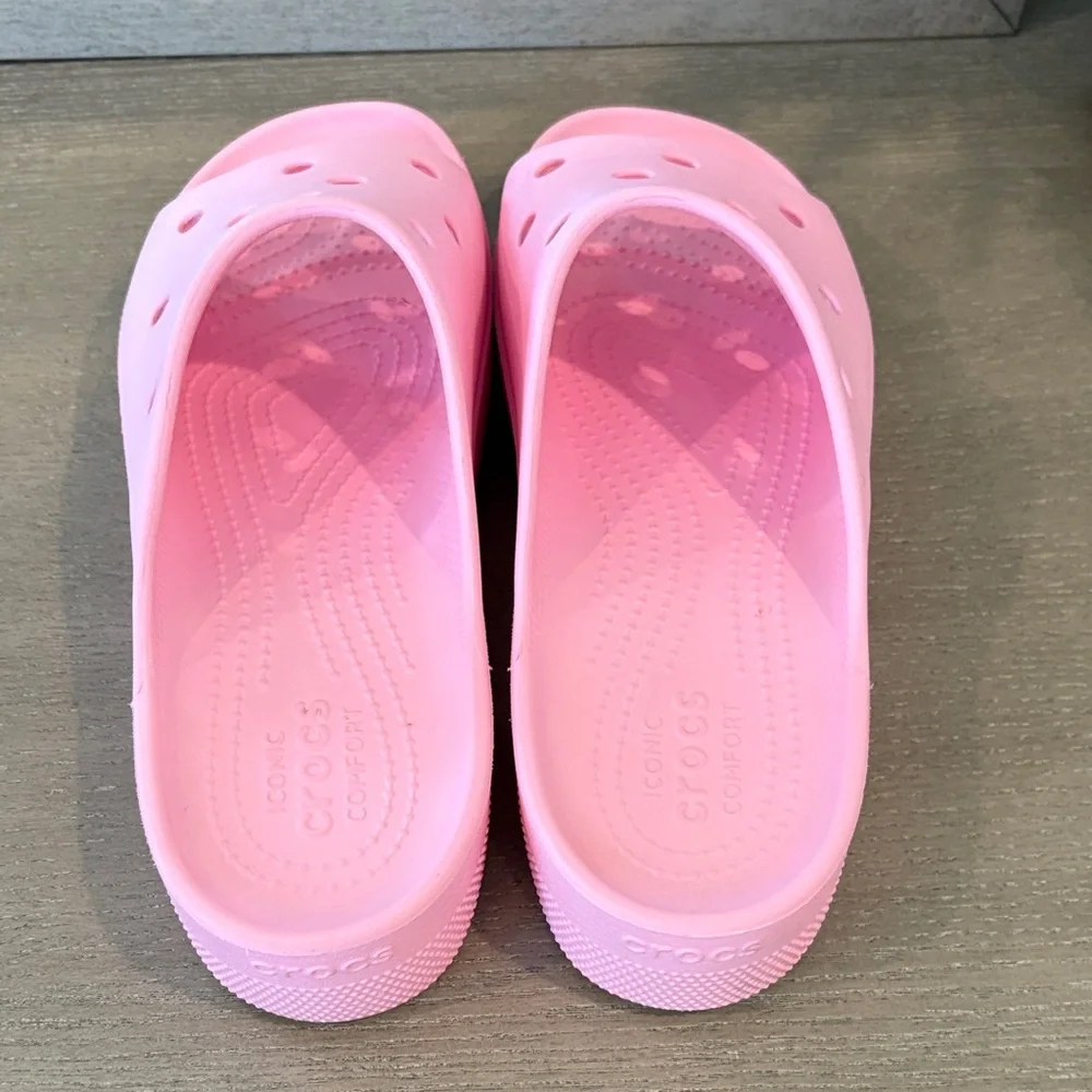 CROCS Women's Bubblegum Pink Slip-On Sandals - Picture 3 of 5